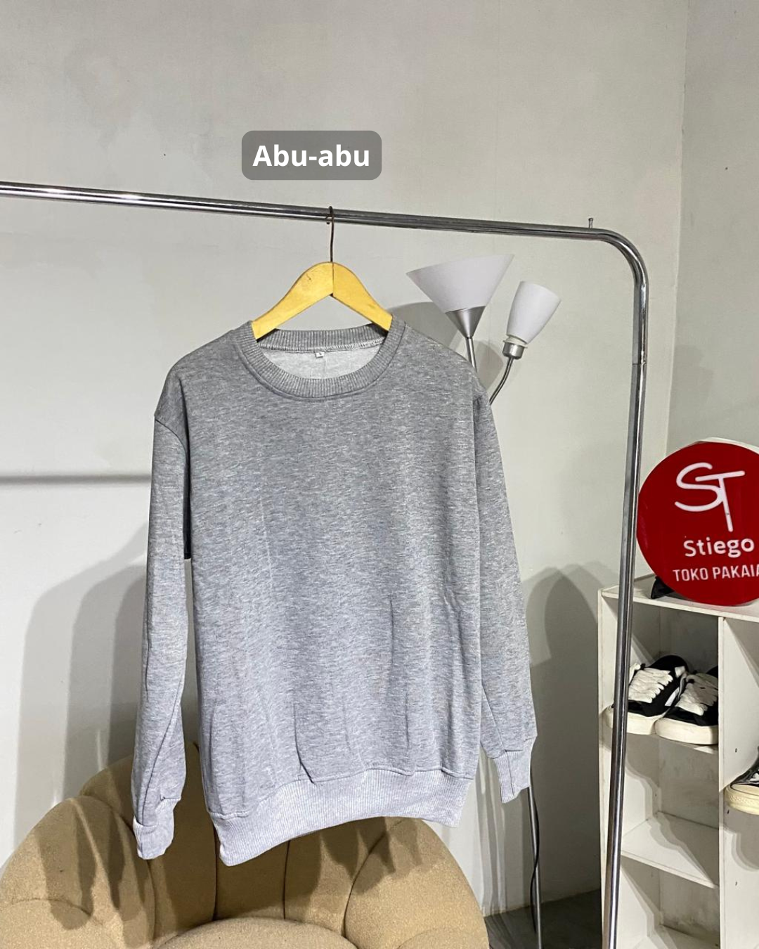 sweater crewneck polos pria