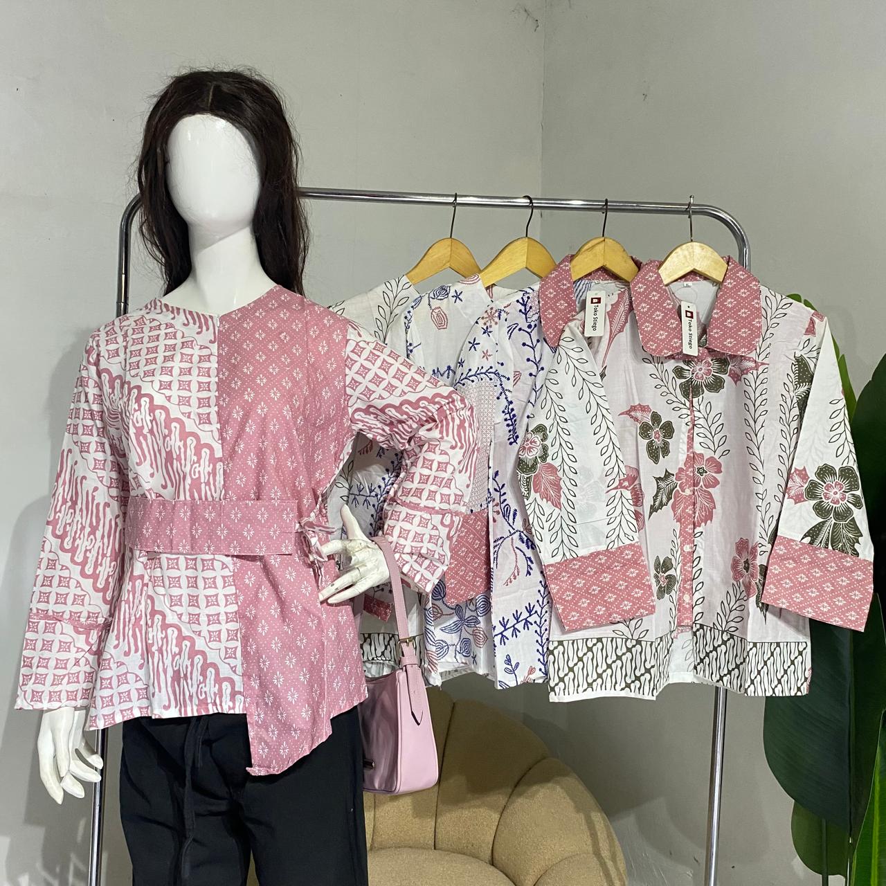 Blus wanita batik pastel