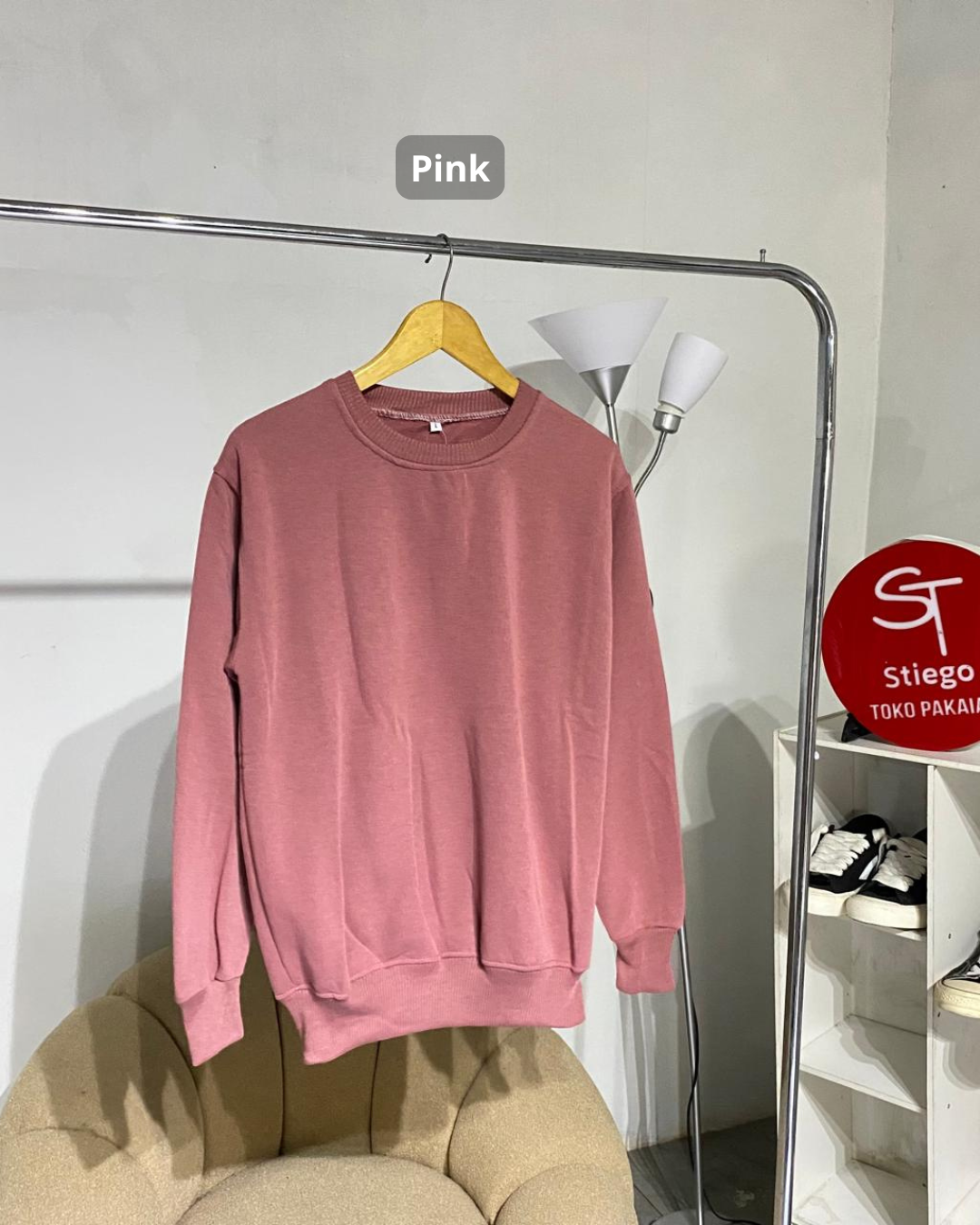 sweater crewneck polos pria