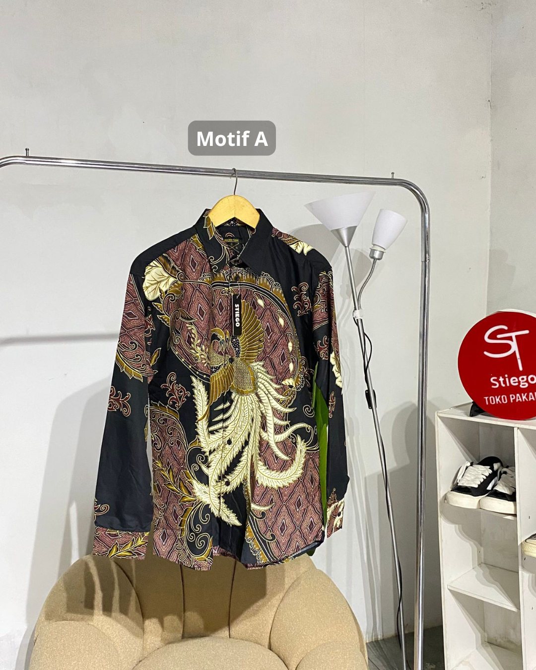 Kemeja batik lengan panjang pria  Water flow
