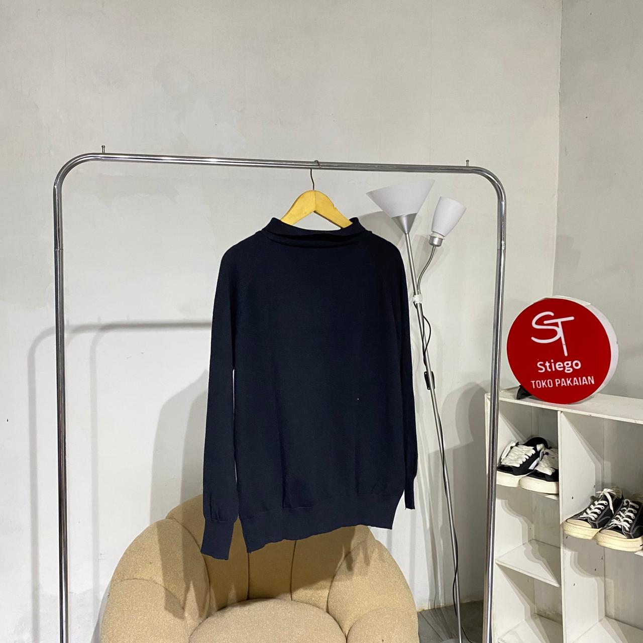 Sweater Rajut Knit Bahan Tebal Half Zipper Kerah Tinggi Premium atasn 51059