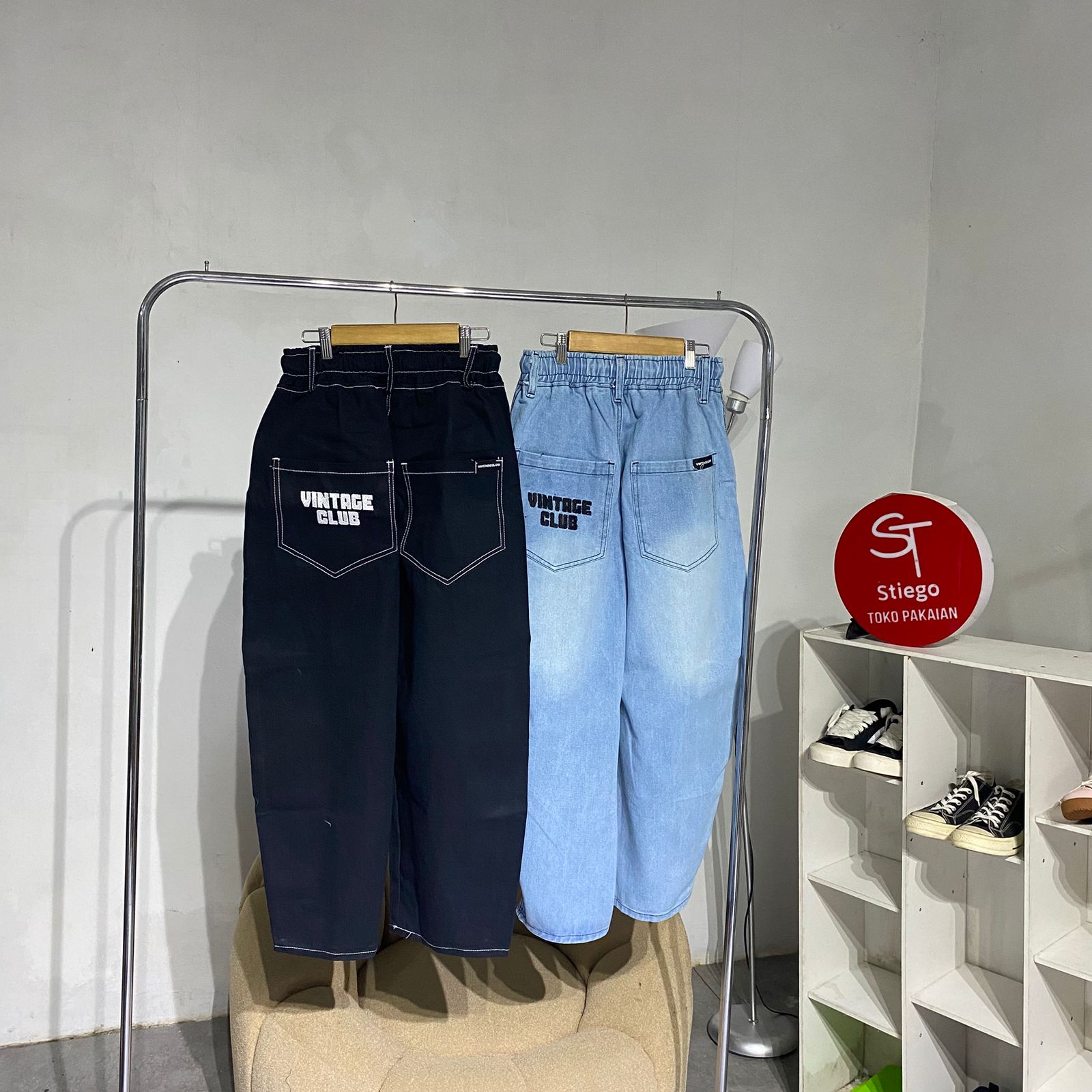 CELANA DENIM BAGGY BALON 13.5 oz | DENIM BALON PANTS VINTAGE CLUB