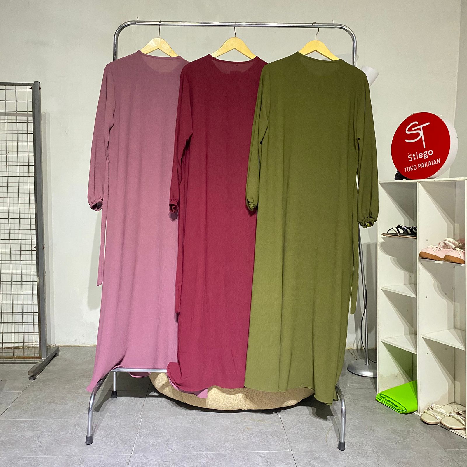 Gamis wanita Rompi bunga crinkle