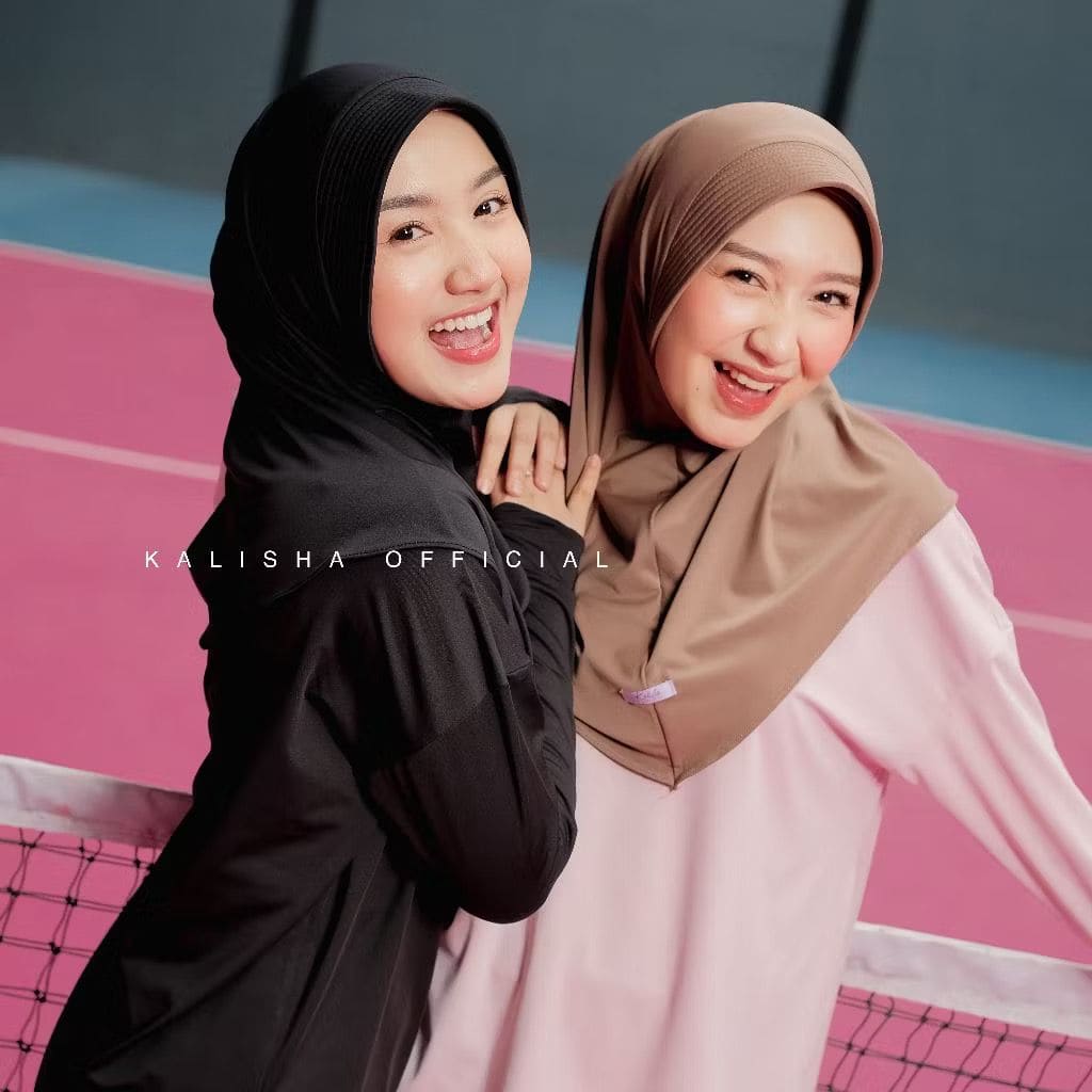 Hijab wanita kalisha sporty   instan bergo ( size m )
