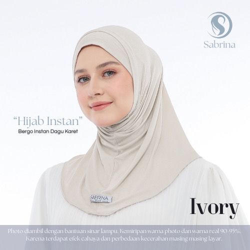 Hijab wanita sabrina Bergo Hijab Sport Dagu Karet Tencel Lentur Stretchy