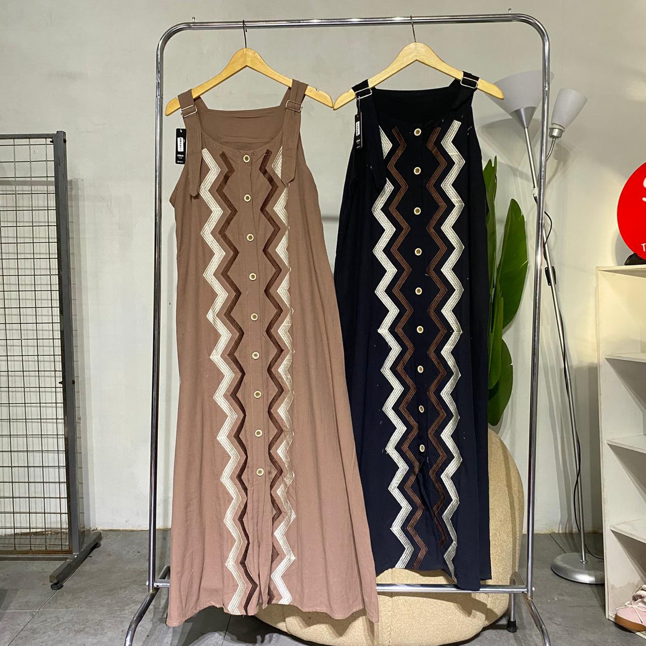 Dres wanita jumpsuit overal linen angle 05