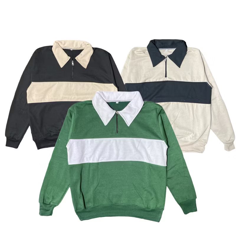 Stiego Sweatshirt Ruby Crewneck HALF ZIPP Rugby Pria